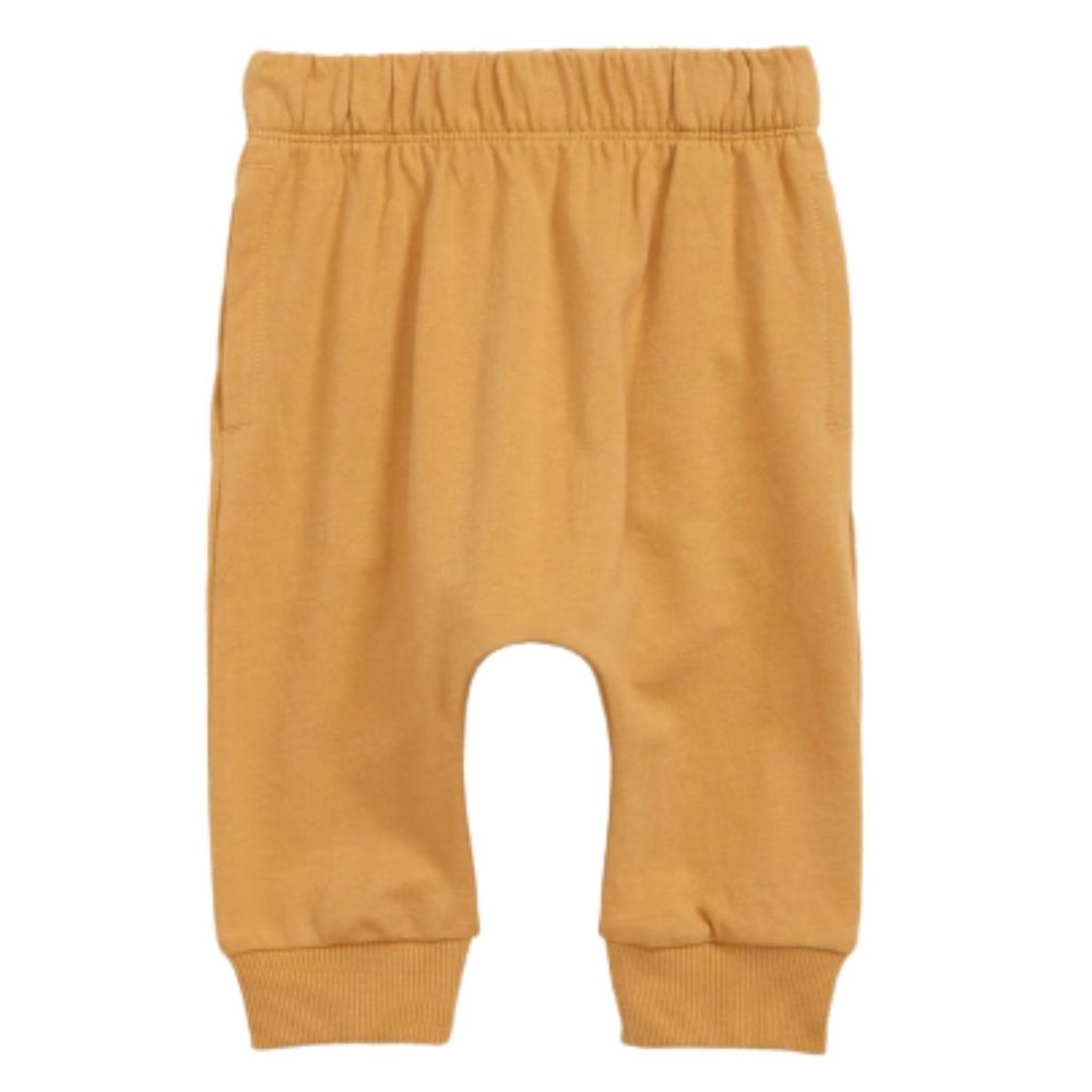 Open Edit Babies' Pull On Elastic Organic Cotton Joggers In Tan Cinnamon 3M NWT